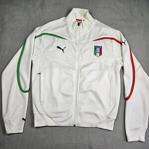 Puma Italy National Team Walk Out Presentation Jacket Mens L White Soccer FIGC